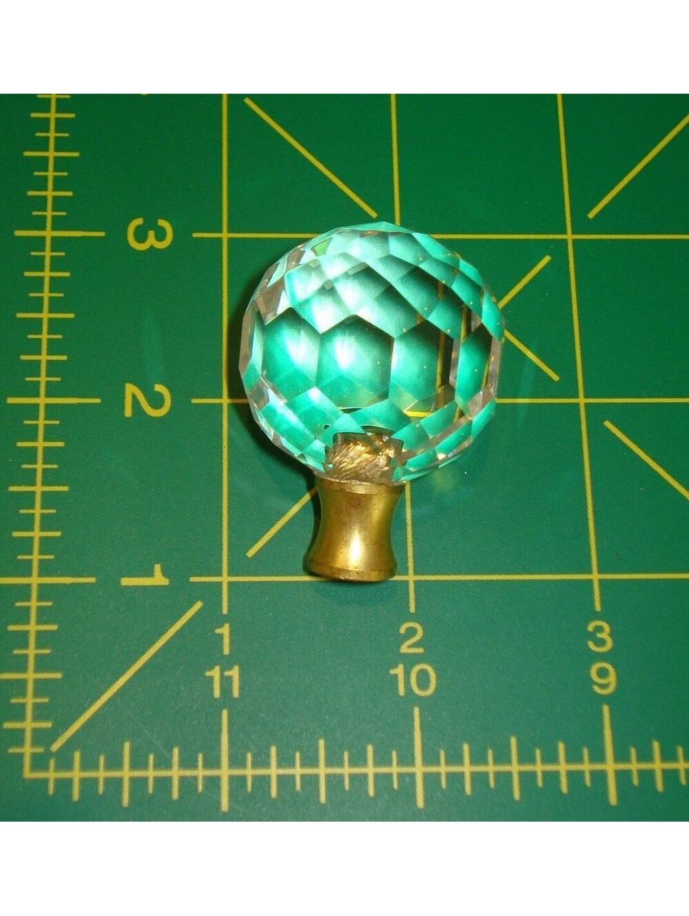 Vintage Cut Crystal Faceted Round Finial for Lamp Possibly Waterford - Picture 5 of 5